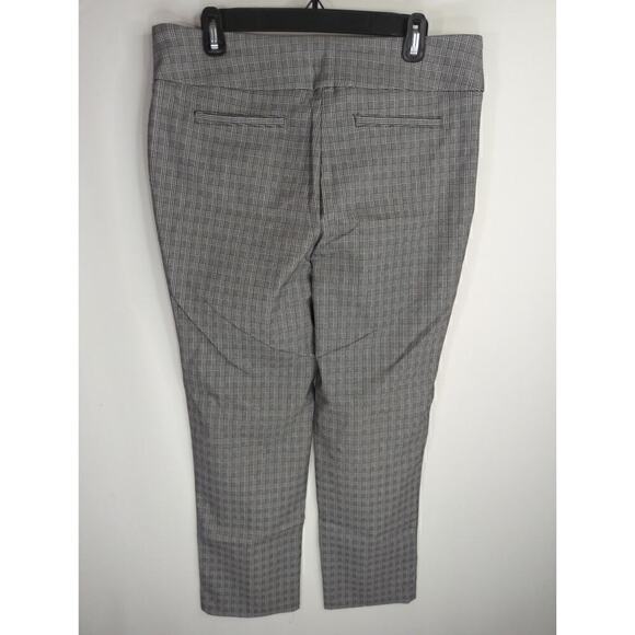 Hilary Radley Women's Plaid Elastic Waist Straight Leg Pull On Pants Black White - Picture 6 of 8